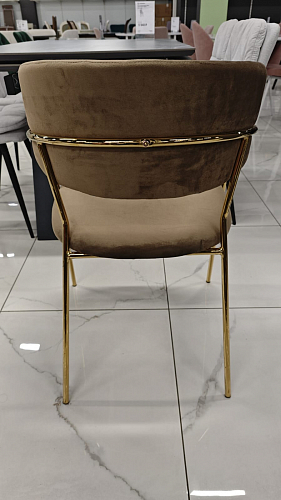 Стул на металлокаркасе Kamelia зеленый / золото из шоурума 6